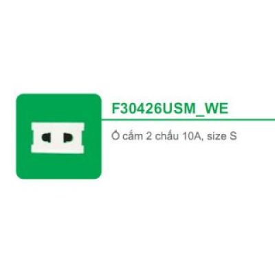Ổ cắm 2 chấu 10A, size S F30426USM_WE_G19