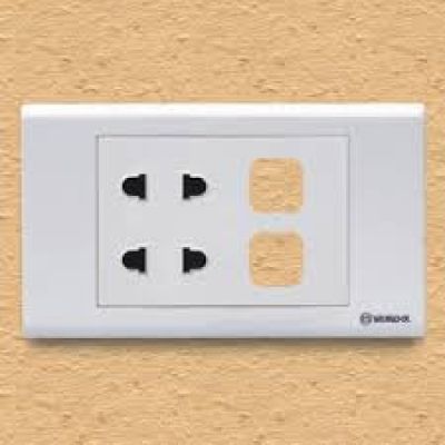 Ổ cắm đôi 2 chấu + 2 lỗ S18U2XX