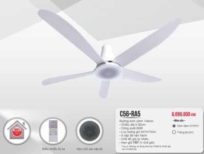 Quạt trần 5 cánh Mitsubishi C56-RA5